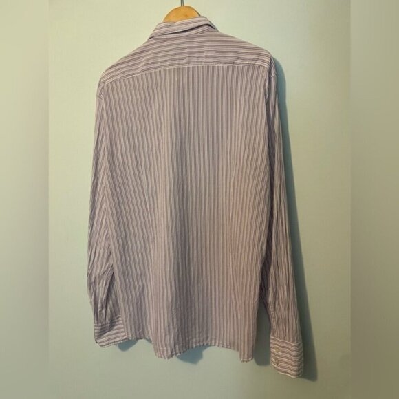 COPY Hugo Boss Men’s Striped White and Purple Button Up Shirt XL - Picture 9 of 11